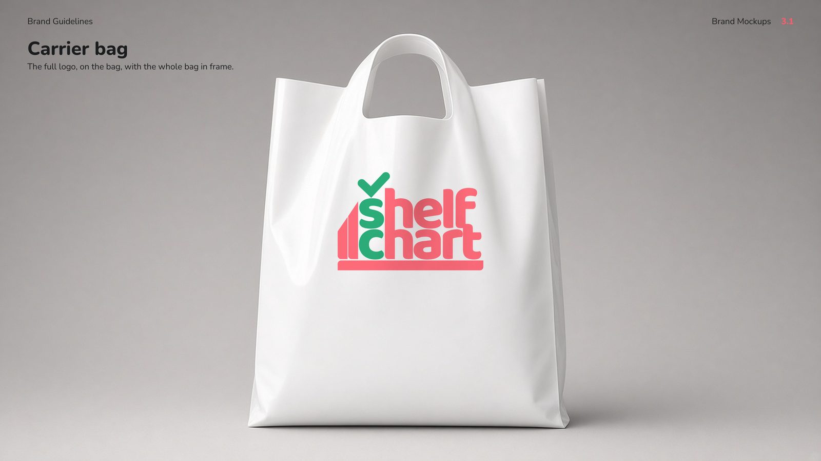 ShelfChart logo printed on a white carrier bag
