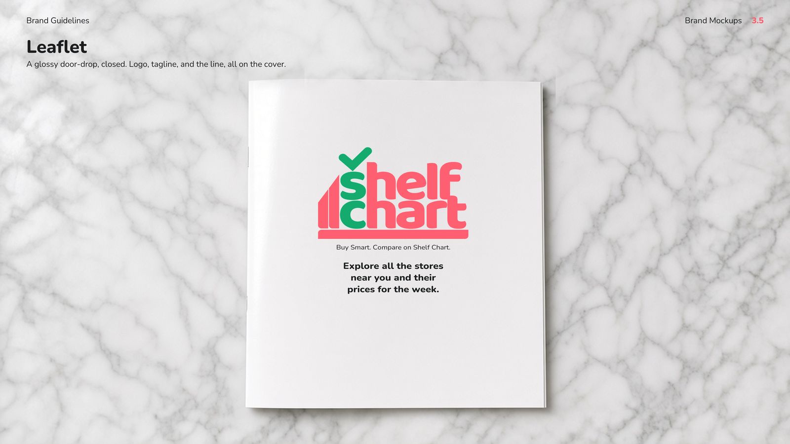 ShelfChart leaflet with logo and the line Buy Smart. Compare on Shelf Chart.