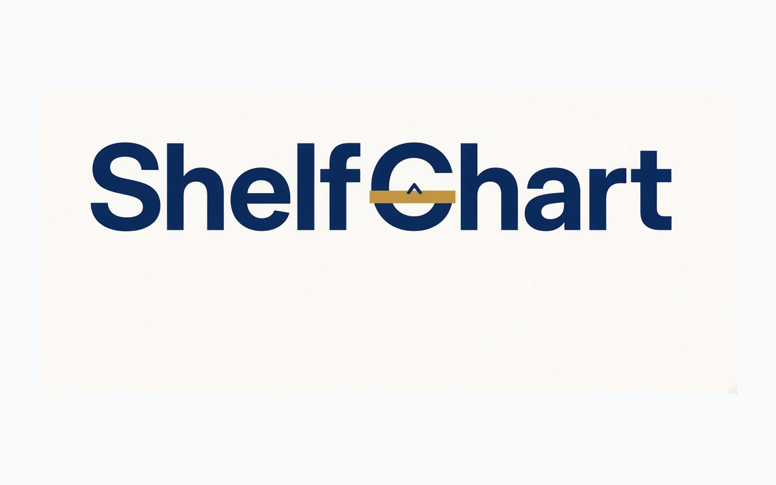 Second early ShelfChart wordmark with a gold shelf bar through the letter C