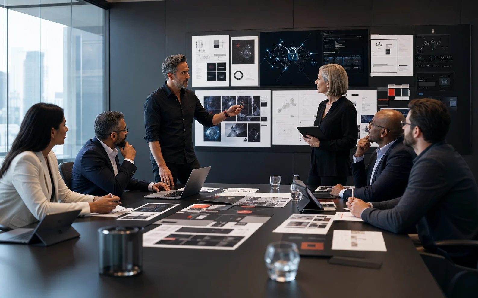 Cybersecurity branding strategy workshop with website and positioning materials