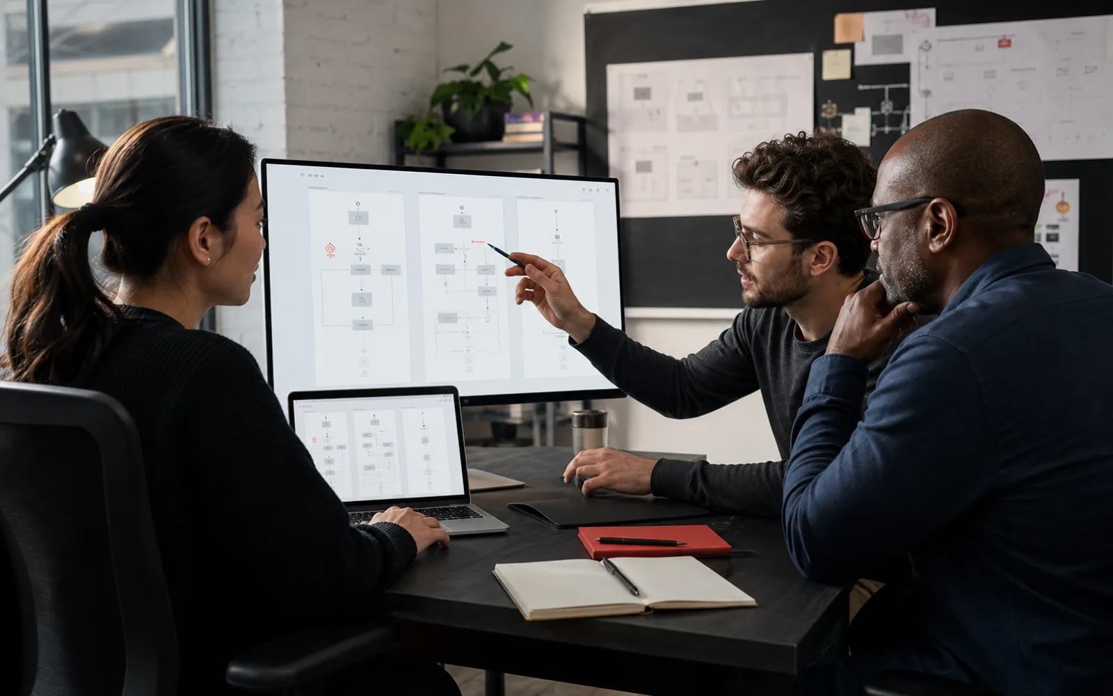 Cybersecurity product team planning trustworthy web application workflows