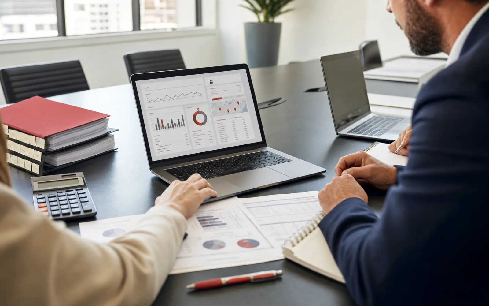 Google Ads strategy session for an accounting firm with paid search dashboards and audit service notes
