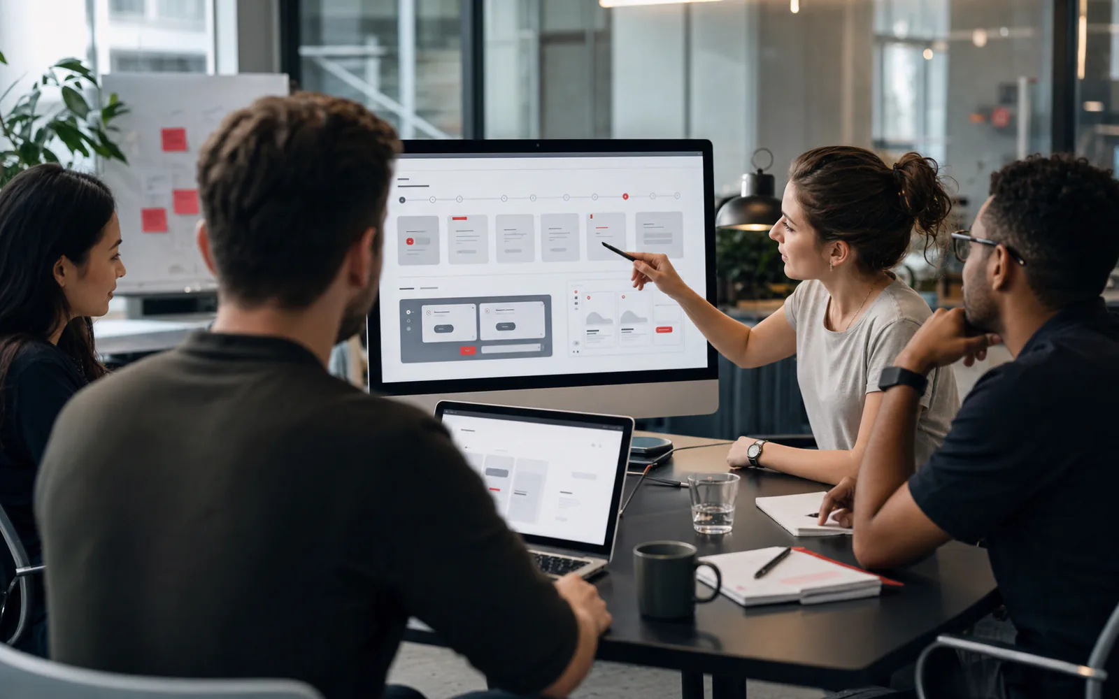 SaaS product team reviewing a free trial onboarding journey and activation flow