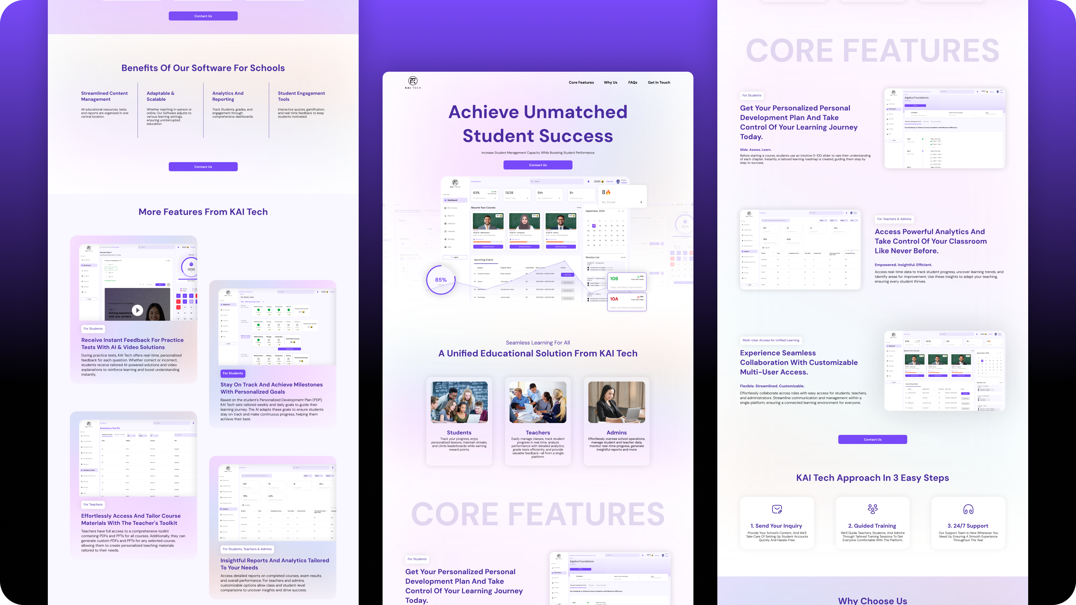 Website Design and Development Service | Edtech Startup + SAAS Product | KAI Education CRO Landing Page